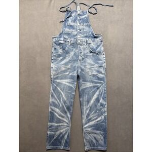 Pilcro Denim Overalls‎ Womens 30 Blue Straight Medium Wash Sunburst Fade Relaxed